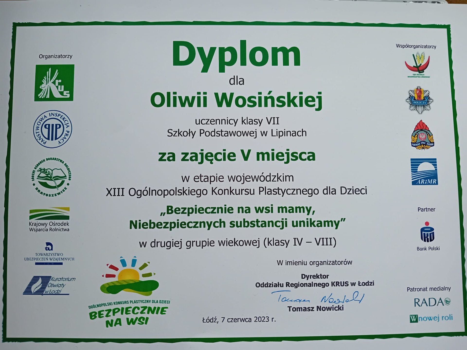 Dyplom Oliwii